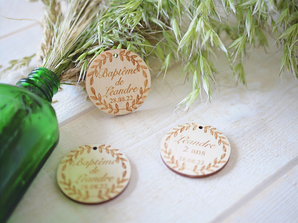 Miniature : Médaillons bois personnalisés (MIN commande 20pcs)
