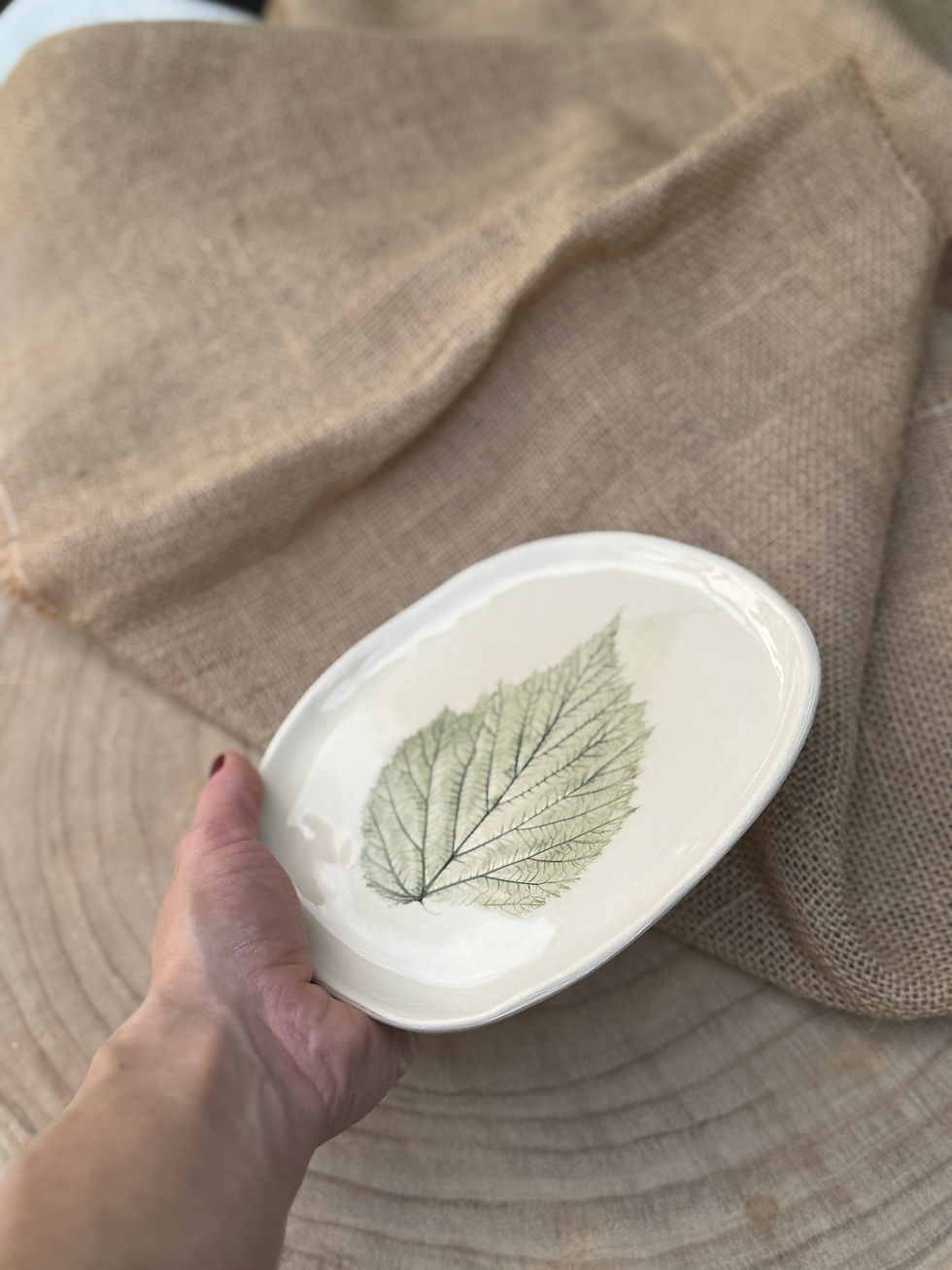 Miniature : Plat céramique unique  Impression Framboisier