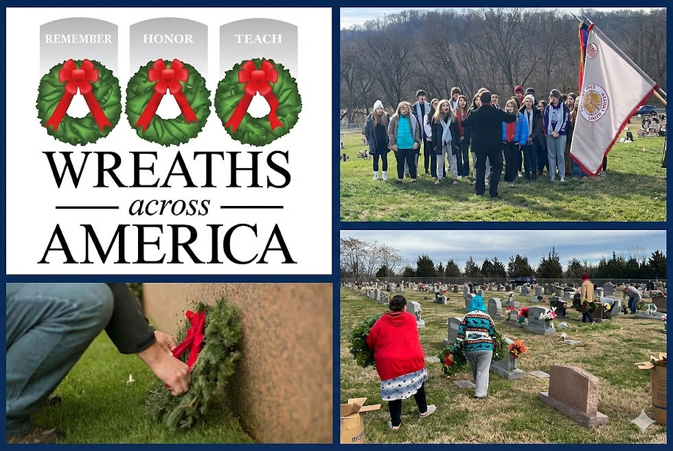🇺🇸 Honor. Remember. Teach. 🇺🇸 WREATHS ACROSS AMERICA CEREMONY. Saturday, December 13, 2025 -noon at Maple Grove Cemetery