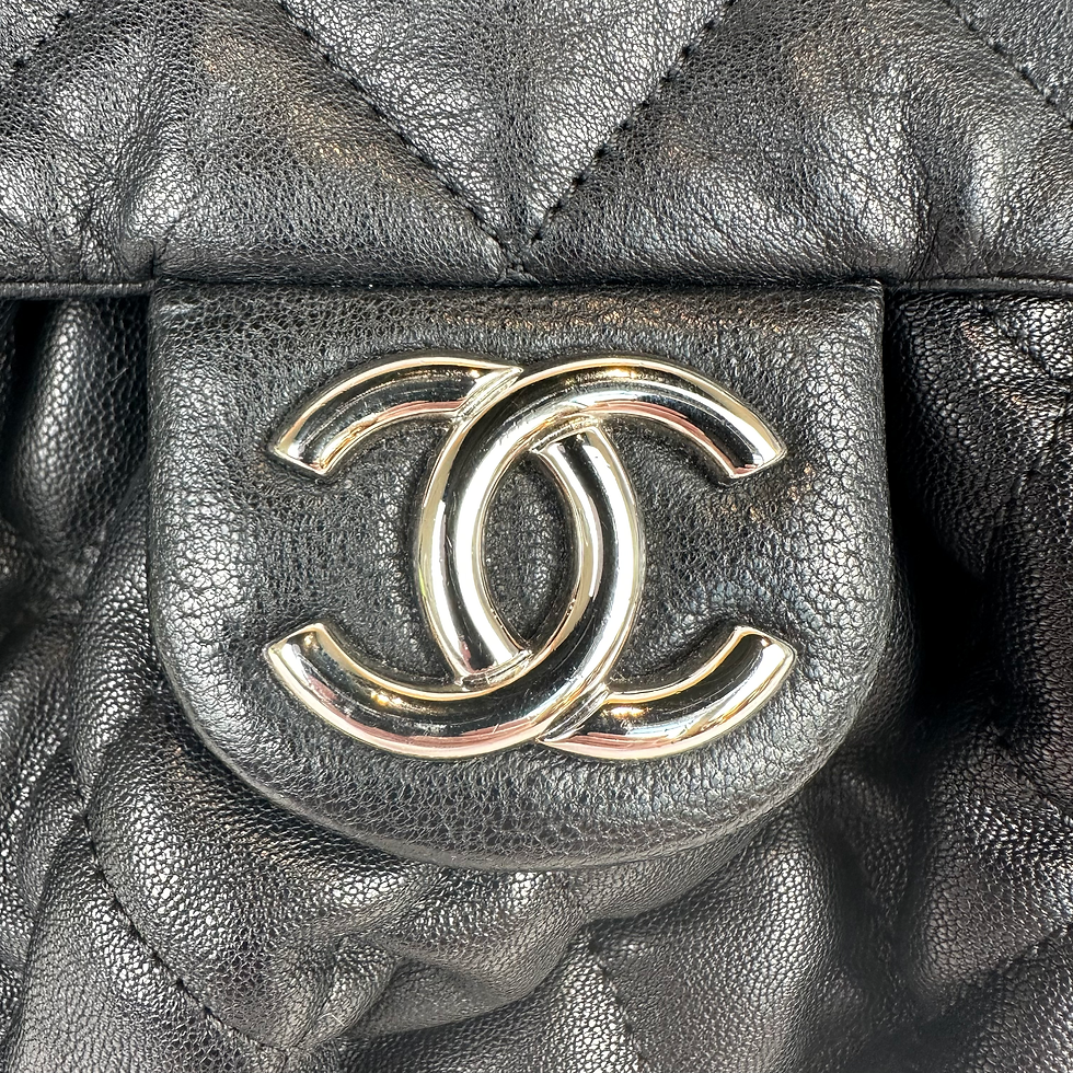 Thumbnail: Chanel Washed Quilted Chain Around Messenger Medium Black 