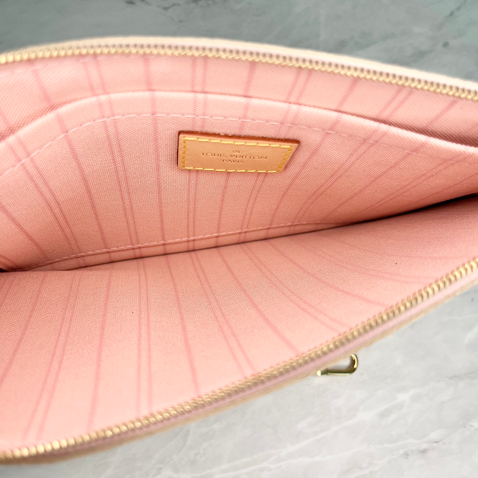 Thumbnail: Louis Vuitton Neverfull MM & Pouch Damier Azur Microchip