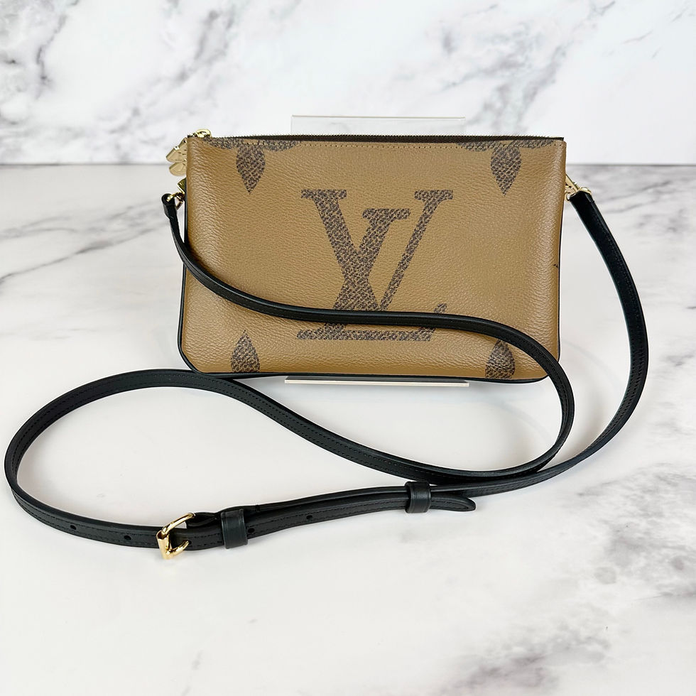 Thumbnail: Louis Vuitton Double Zip Pochette Reverse Monogram Microchip