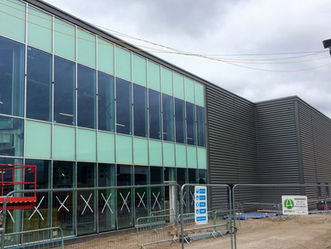 Site visit to check progress. The cladding now clothes Great Sankey Neighbourhood Hub. The internal