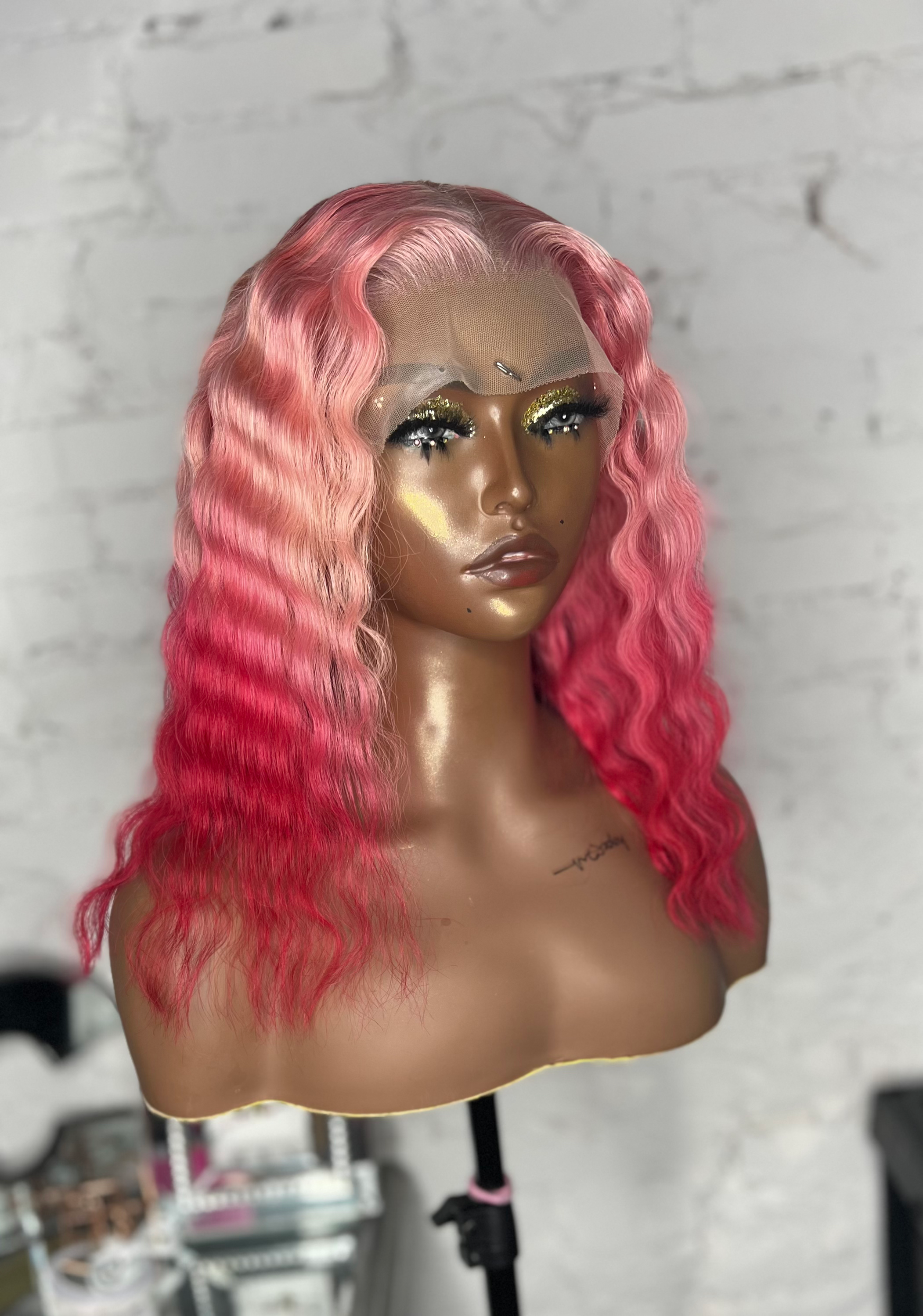 14 inch Pink Wig