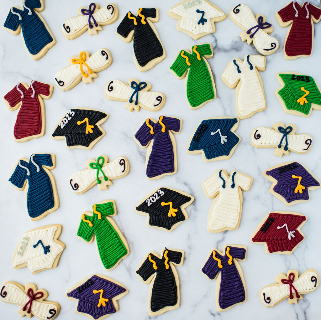 Custom Graduation Themed Sugar Cookies by Seatown Sweets