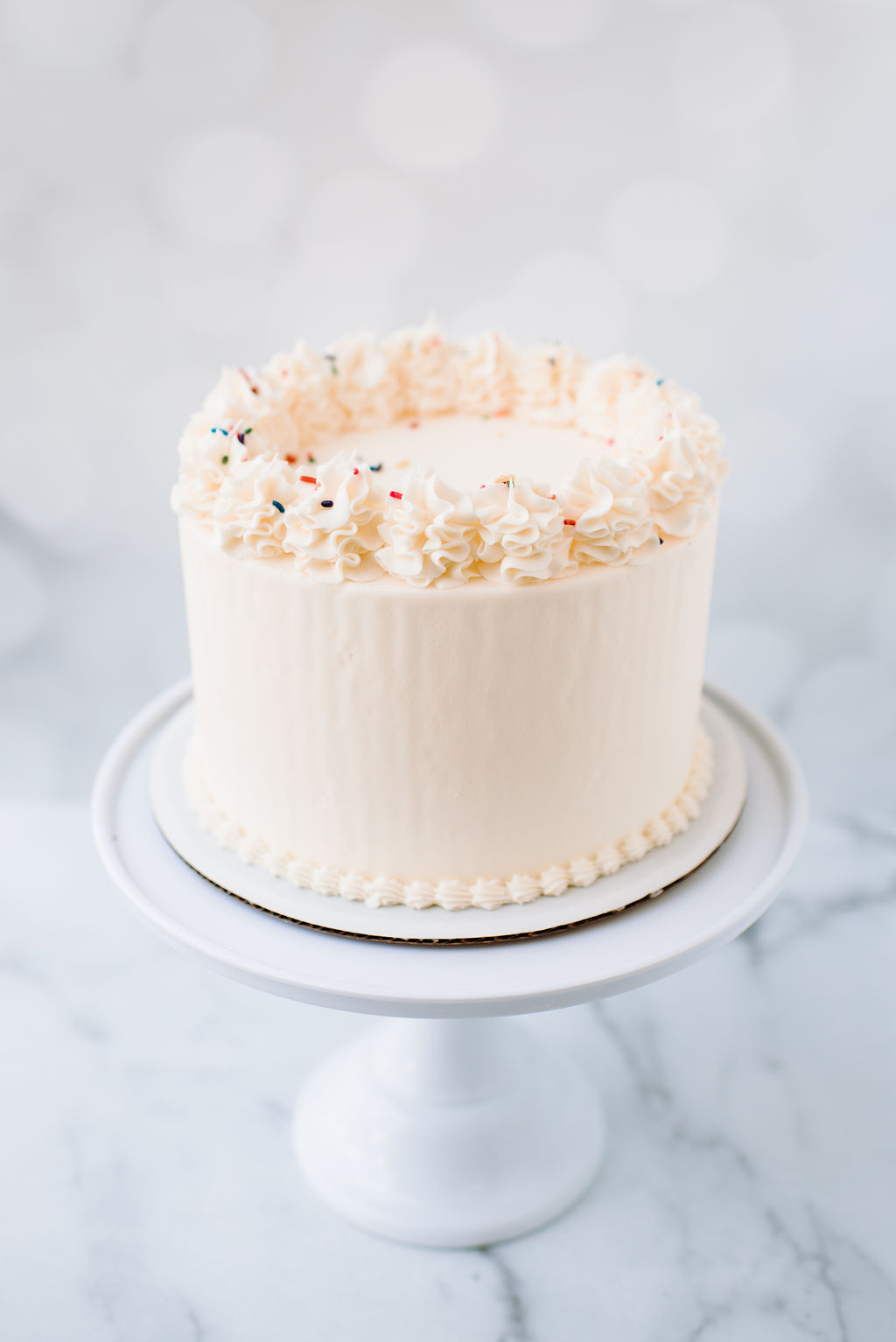 White Vanilla Birthday Cake