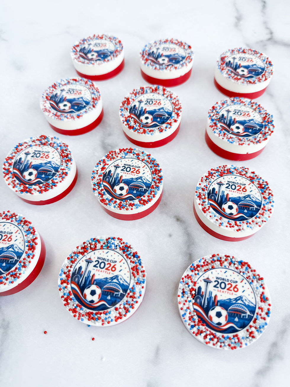 FIFA World Cup Seattle Themed Dipped Cookies