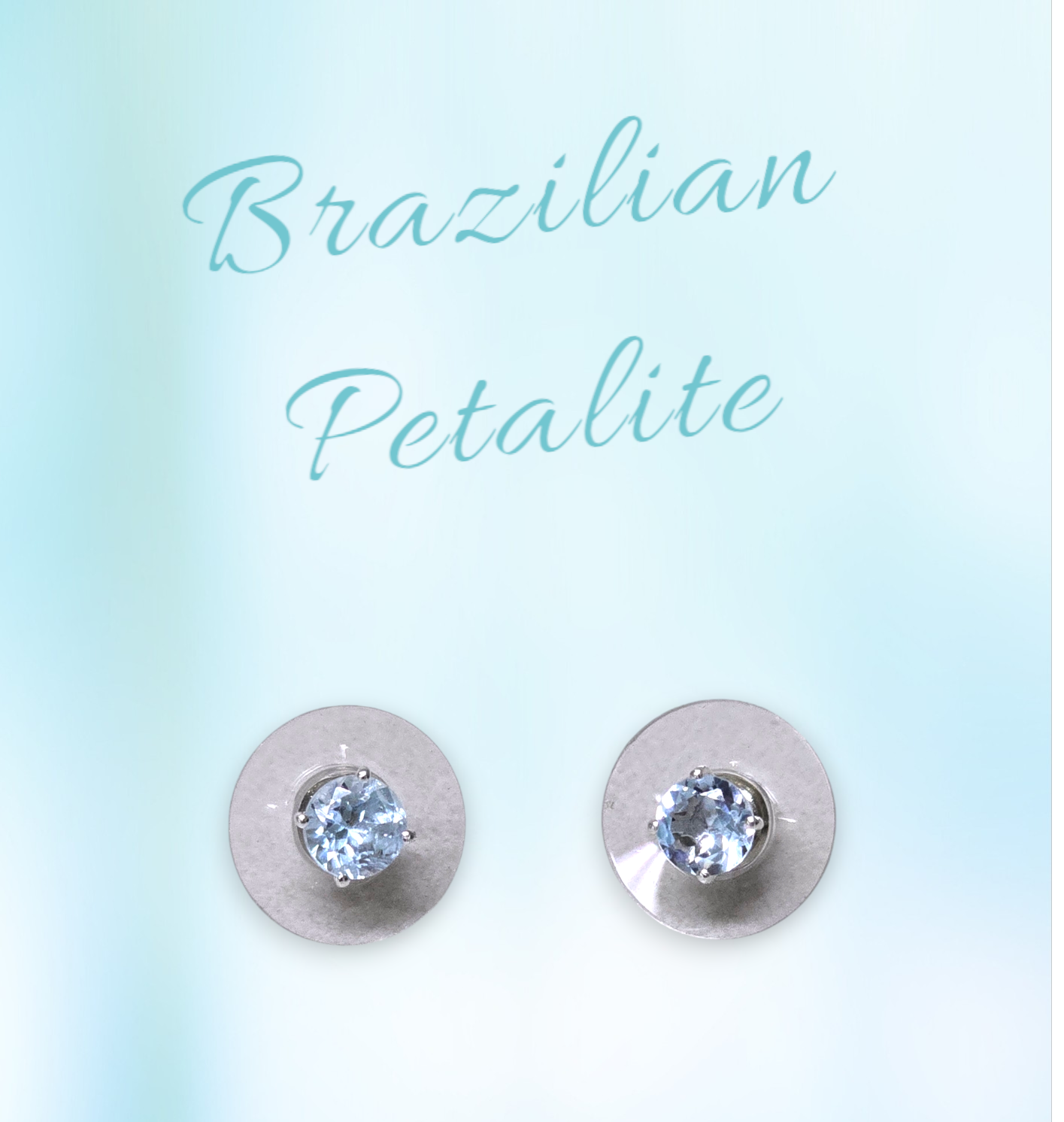Brazilian Petalite solitaire earrings
