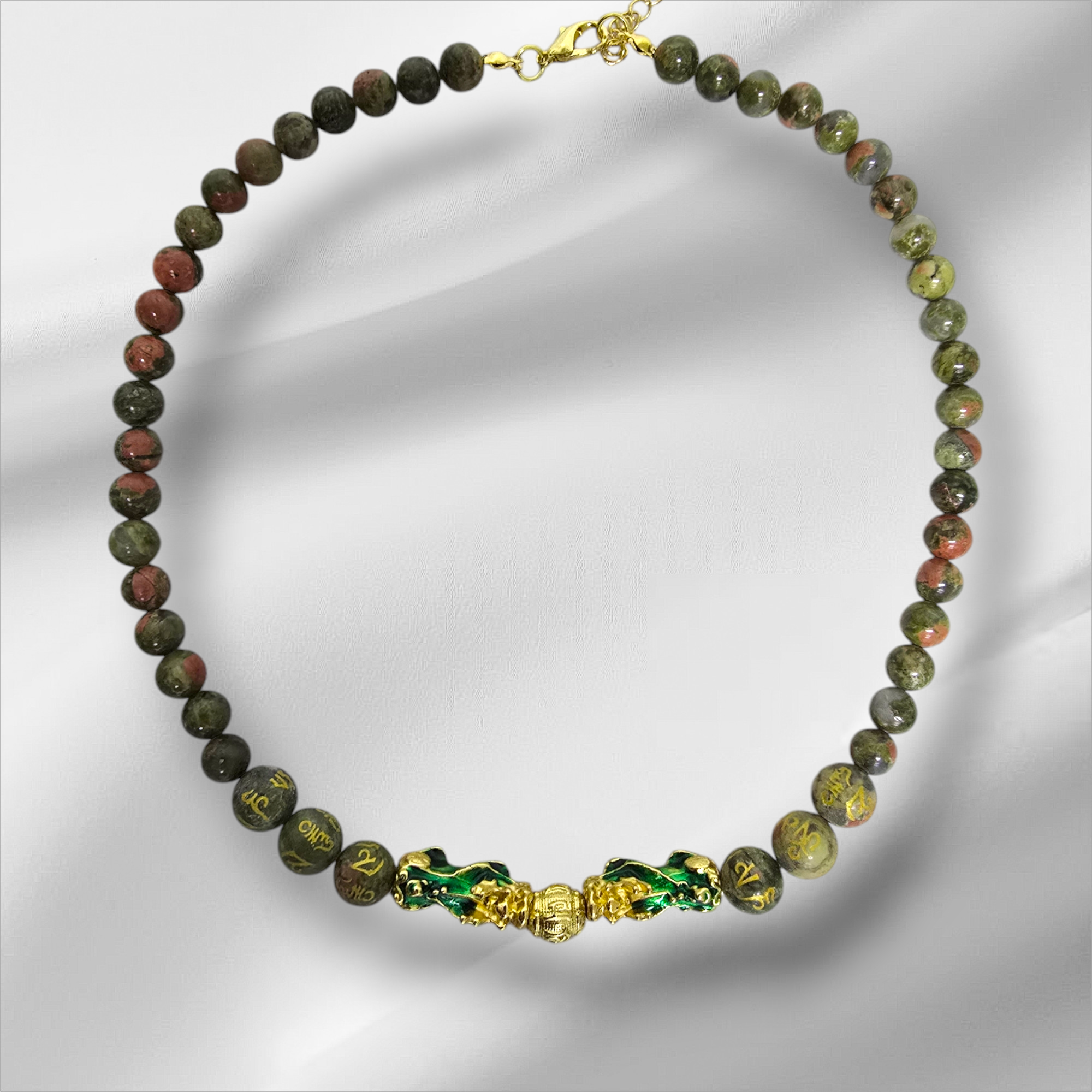 Unakite Dragon Necklace