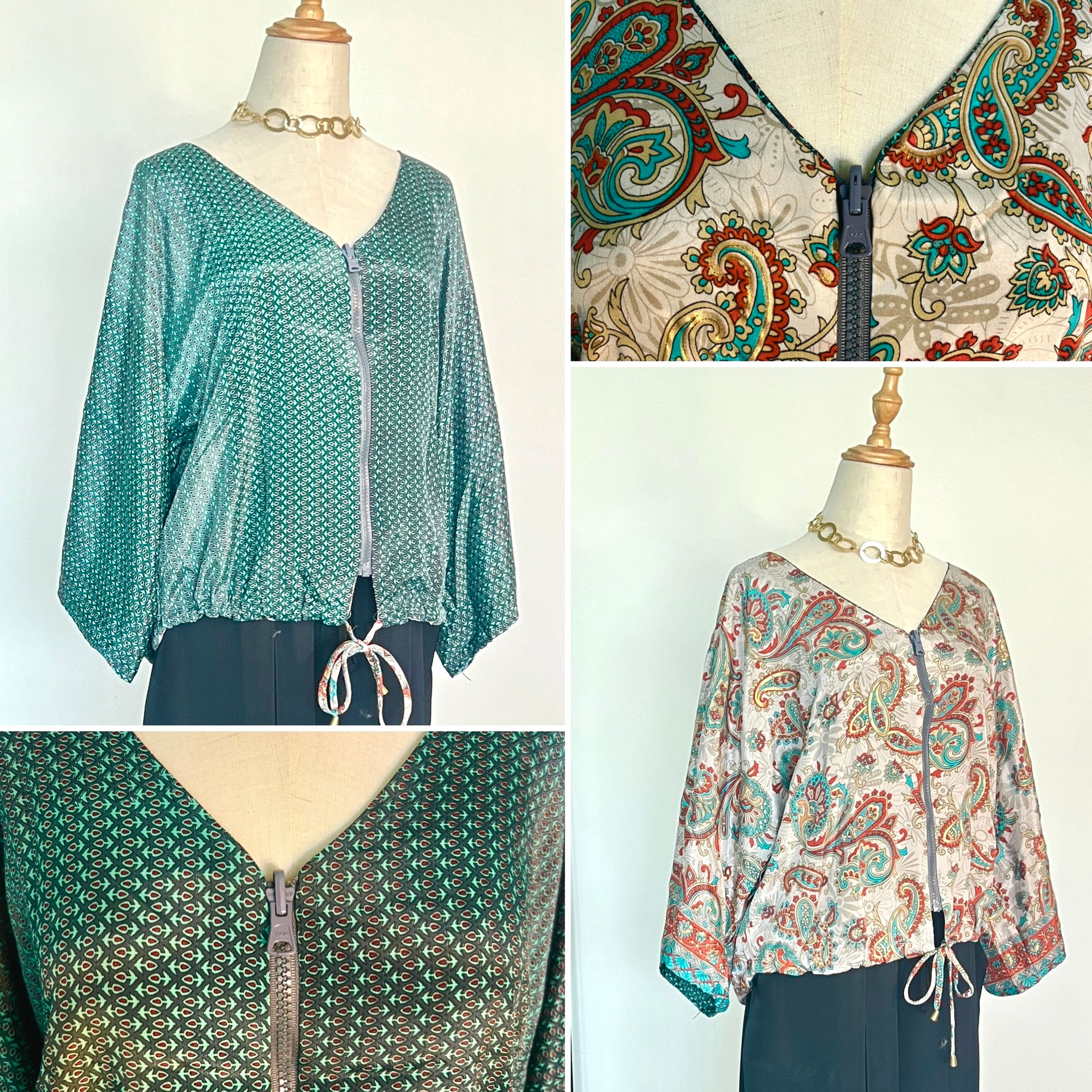 Reversible top white/green