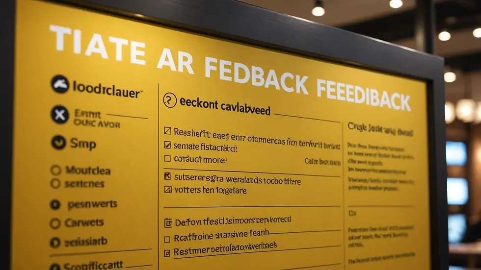 Close-up of a customer feedback board in a hospitality setting