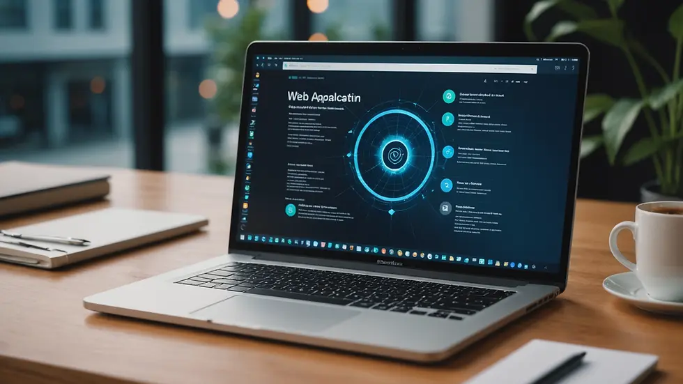 Eye-level view of a web application interface on a laptop screen