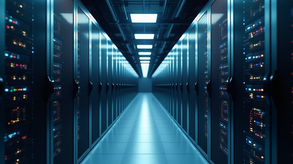 Wide angle view of a cloud data center