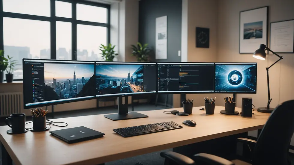 Eye-level view of a customer support desk setup