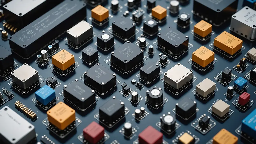 High angle view of advanced electrical components