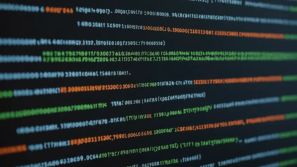 Close-up view of a programming code editor interface with syntax highlighting