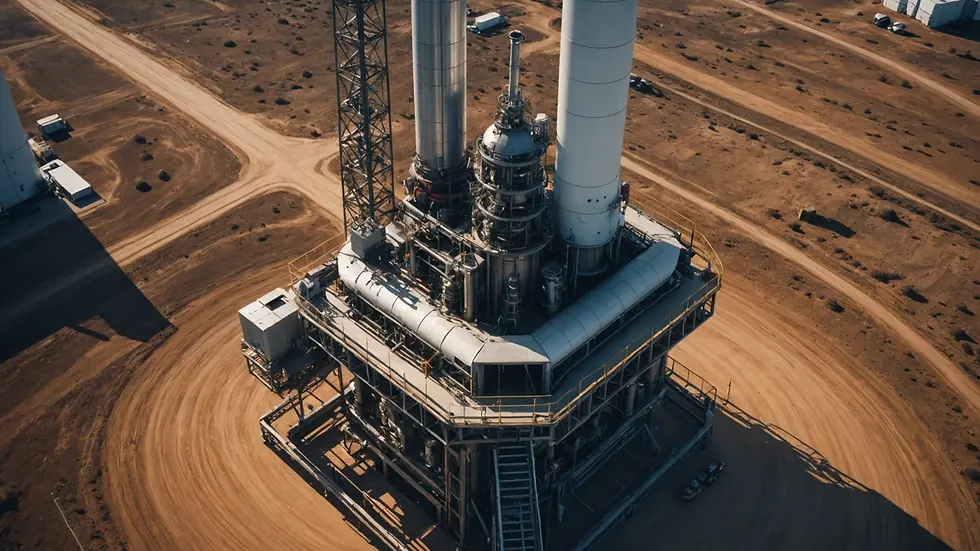 High angle view of a rocket engine test stand