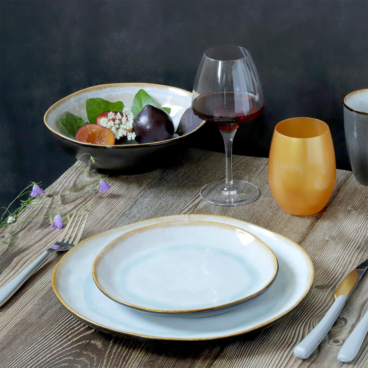 Médard de Noblat, Collection assiettes Shadow aqua (par lot de 6)