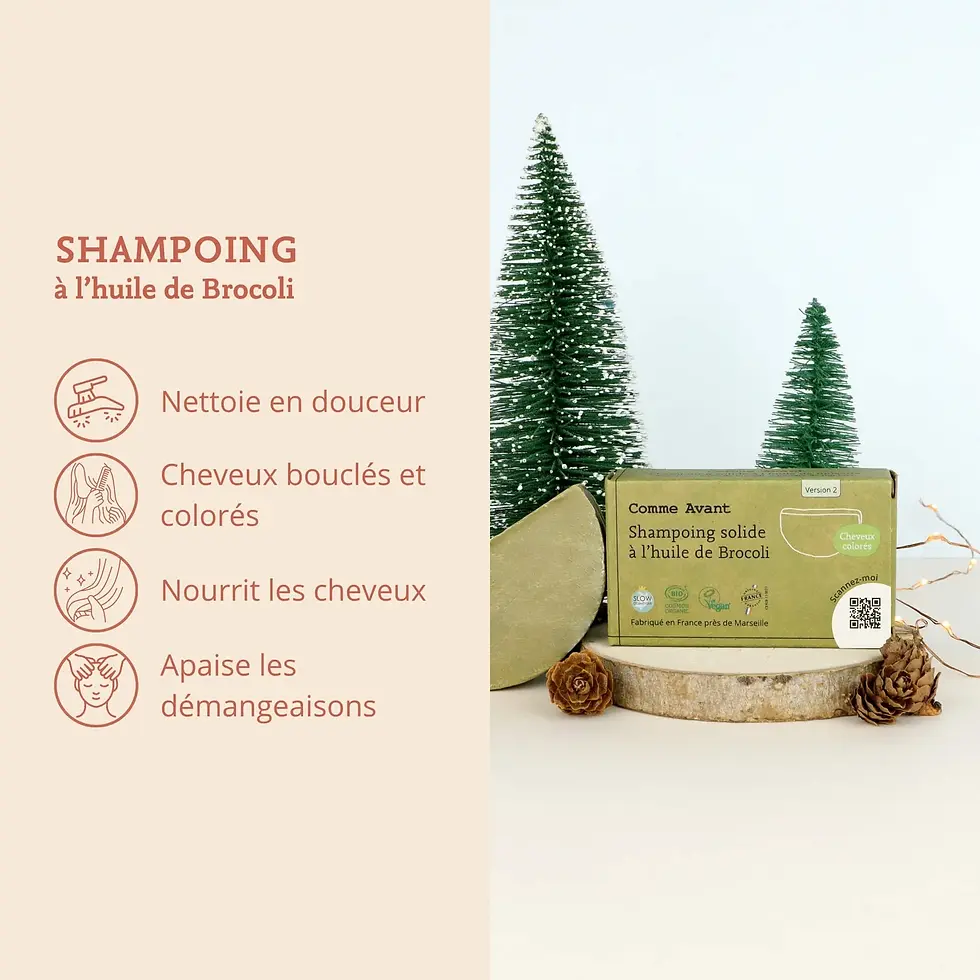 Miniature : COMME AVANT - shampoing solide bio à l'huile de brocoli pour cheveux colorés ou bouclés