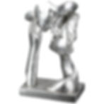 Gilde - Sculpture d'un couple amoureux en résine couleur argentée