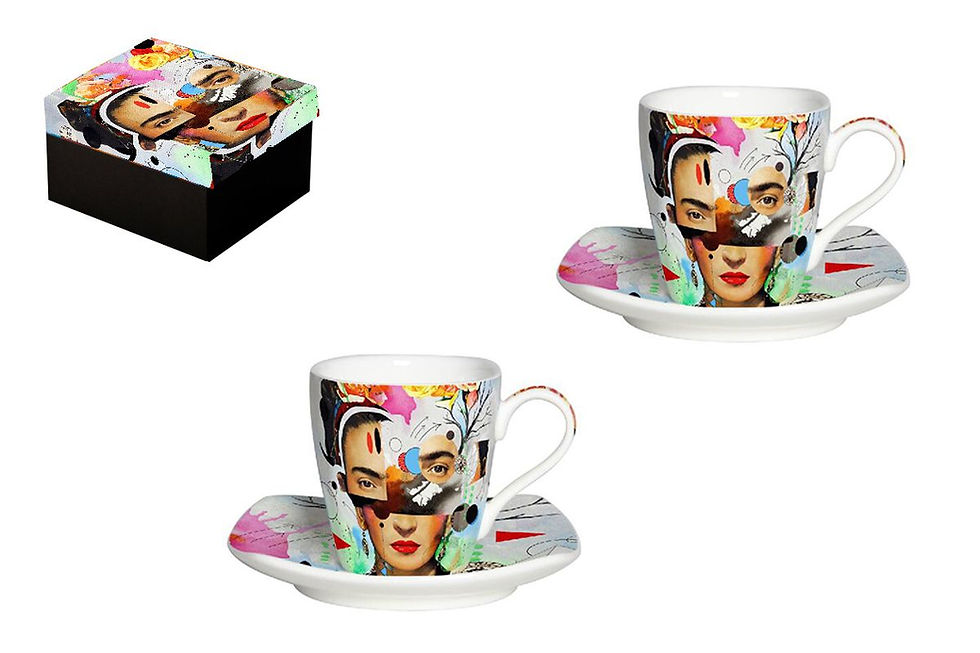 SOCADIS, Coffret de 2 tasses et sous tasses Frida - Loui Jover