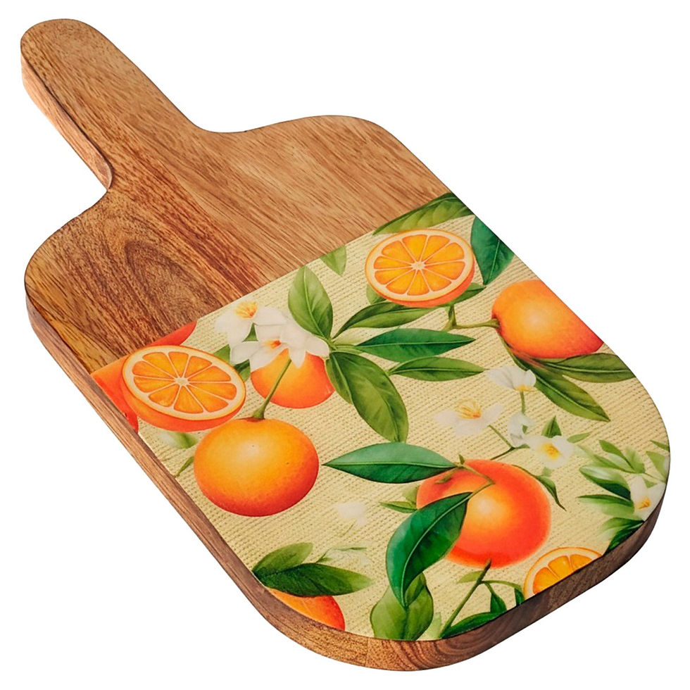 Miniature : Signes Grimalt - Collection Art de la Table décor Oranges effet vieilli - Planche à découper en bois décorée