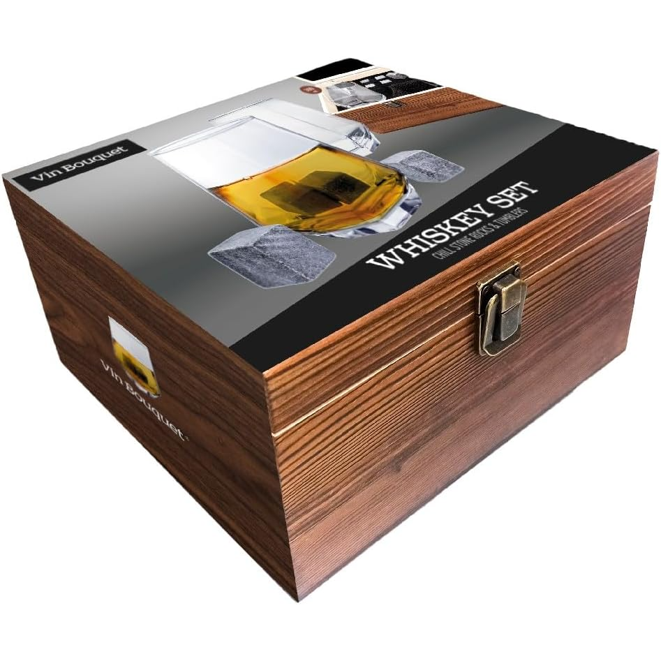 Miniature : Socadis - Coffret 2 verres à whisky et 6 pierres à whisky