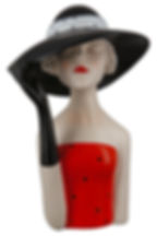 GILDE - sculpture d'une femme au chapeau noir