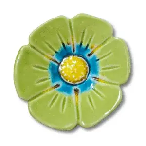 Miniature : Fleur Petrosia vert clair en céramique - fabriquées au Portugal