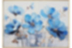 SOCADIS, Tableau Fleurs Bleues 60x90 cm avec cadre en bois