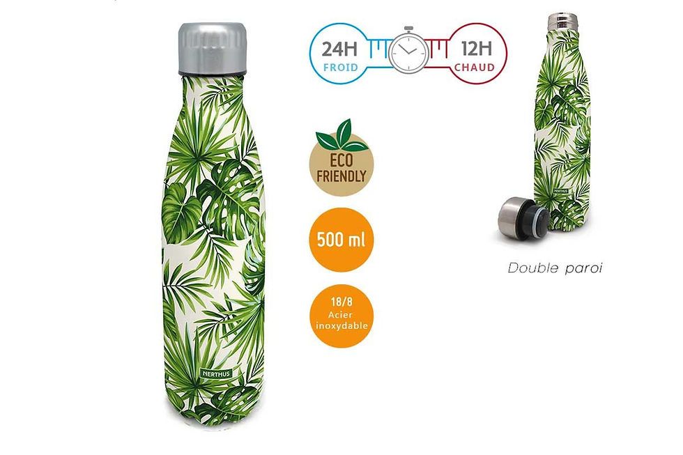 Miniature : Bouteilles isothermes inox 500ml décor floral de la marque Nerthus