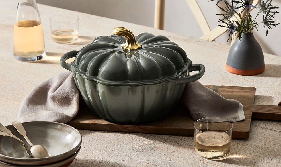 Miniature : LE CREUSET, Cocotte Citrouille thym en fonte émaillée 24cm - 3,7L