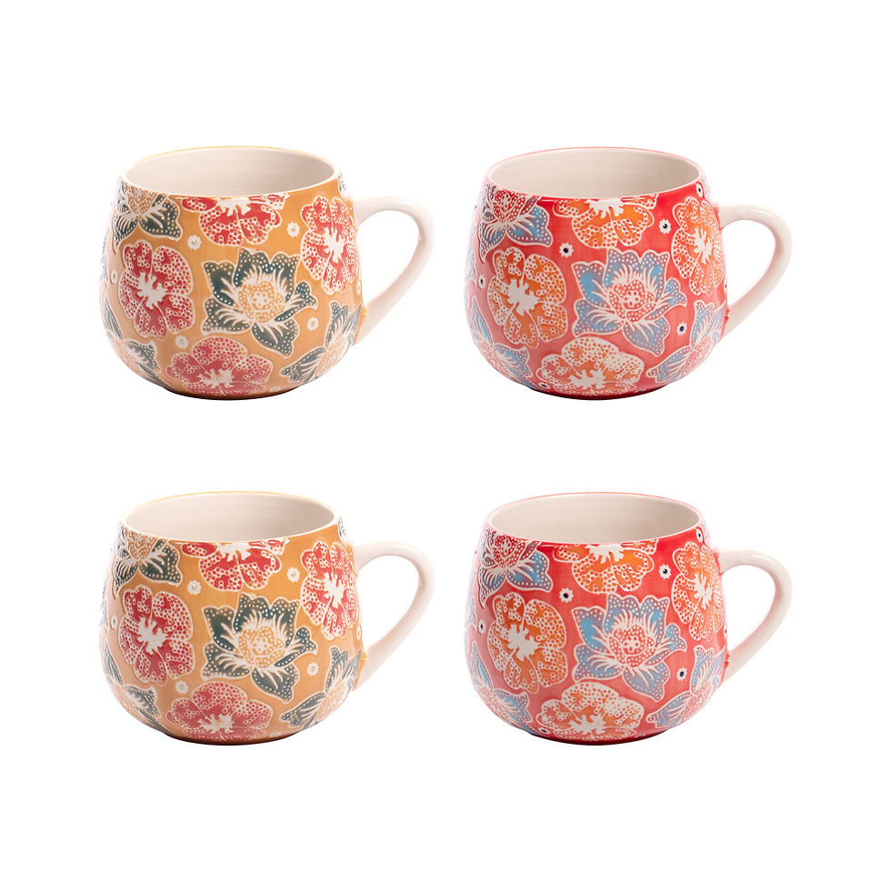 TABLE PASSION - Collection Zéphyr coffret 4 mugs 45cl 2 couleurs assorties