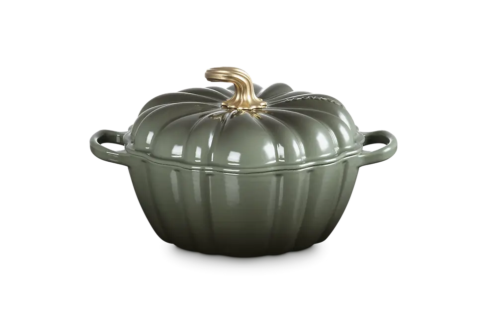 Miniature : LE CREUSET, Cocotte Citrouille thym en fonte émaillée 24cm - 3,7L