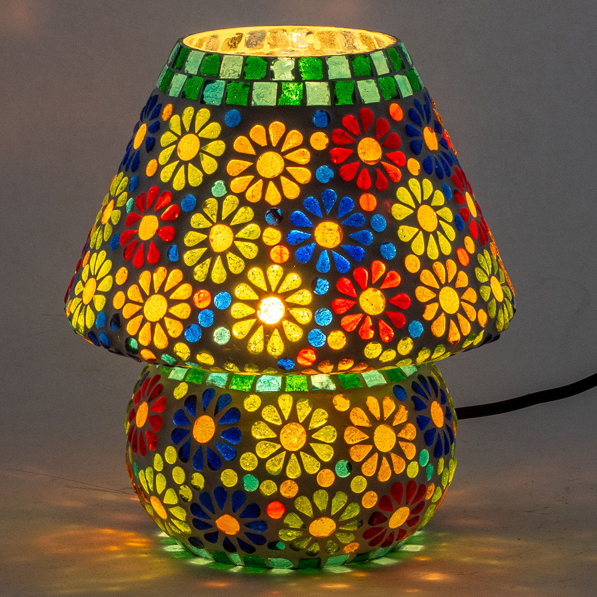 SIGNES GRIMALT, Lampe mosaïque allumée 20x20x23cm article 33061