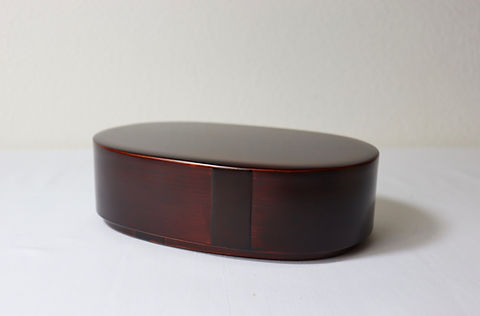 野口義明作　木曾溜小判弁当(1段)　113×173×50mm 野口義明作 木曾溜小判弁当201(1段) 113×173×50mm 480cc