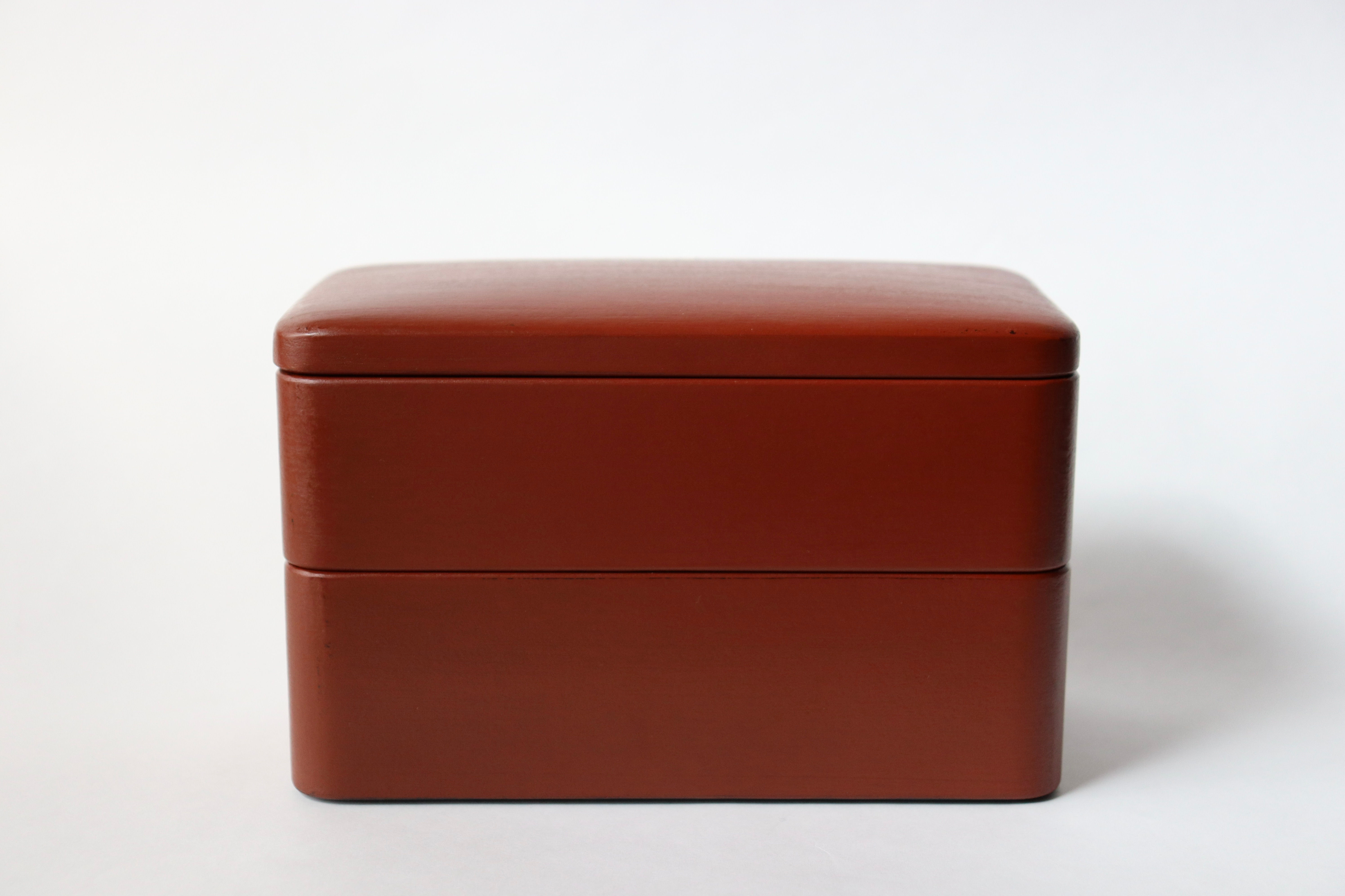 【赤木 明登・二段弁当箱・赤】