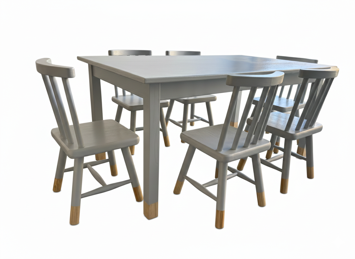 Kiddies Chicco 6-Seater Painted Rectangle Table incl Chairs