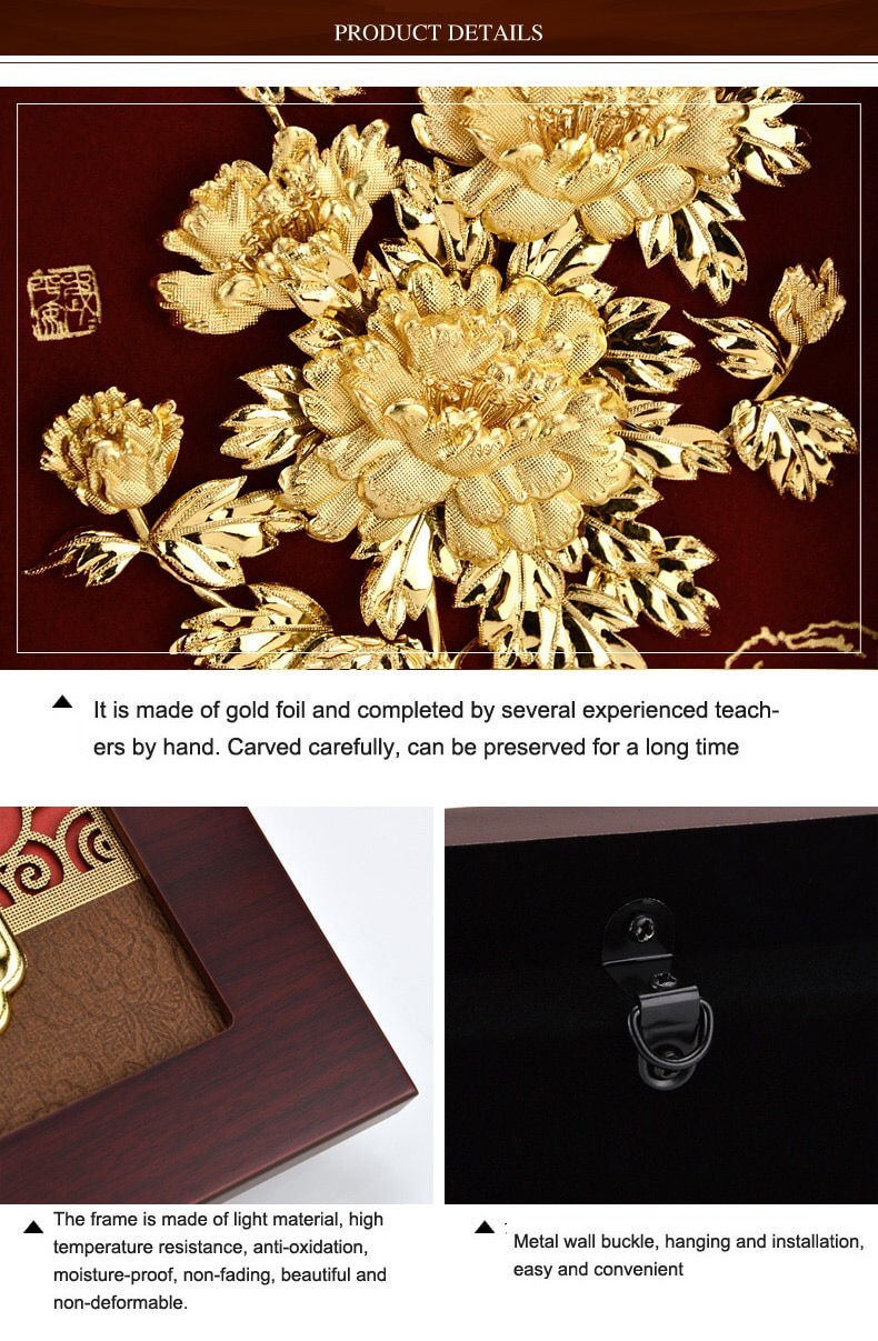 Thumbnail: 24K Gold Foil Blooming Flower Style B- FengShui