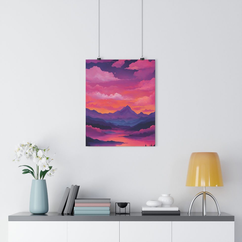 Thumbnail: Crimson Landscape Giclée Art Print 