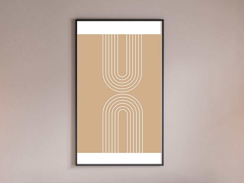 Cream/ Beige Minimal Arch Wall Art