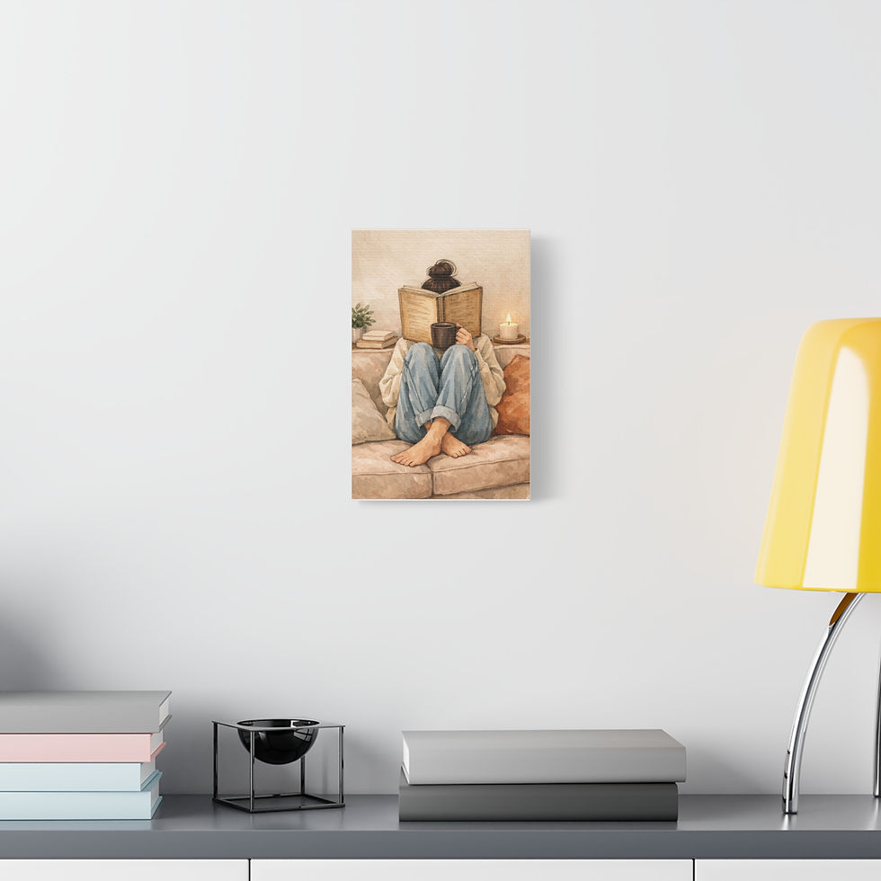 Thumbnail: Girl Having Coffee Hidden face Classic Canvas