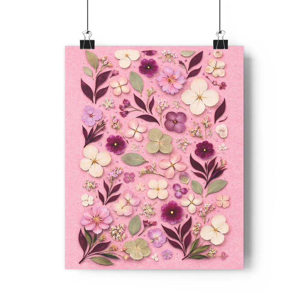 Thumbnail: Pink Floral Giclée Art Print — Vintage Botanical Wall Art