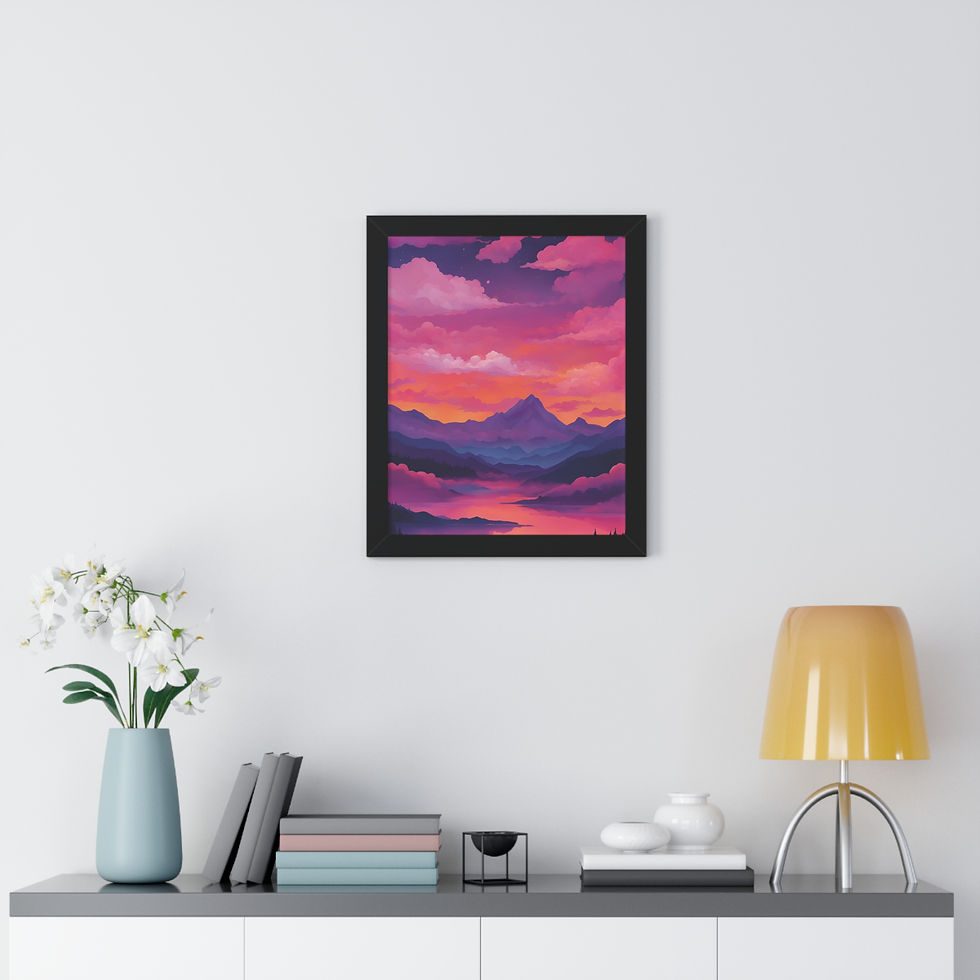 Thumbnail: Crimson Landscape Framed Vertical Poster