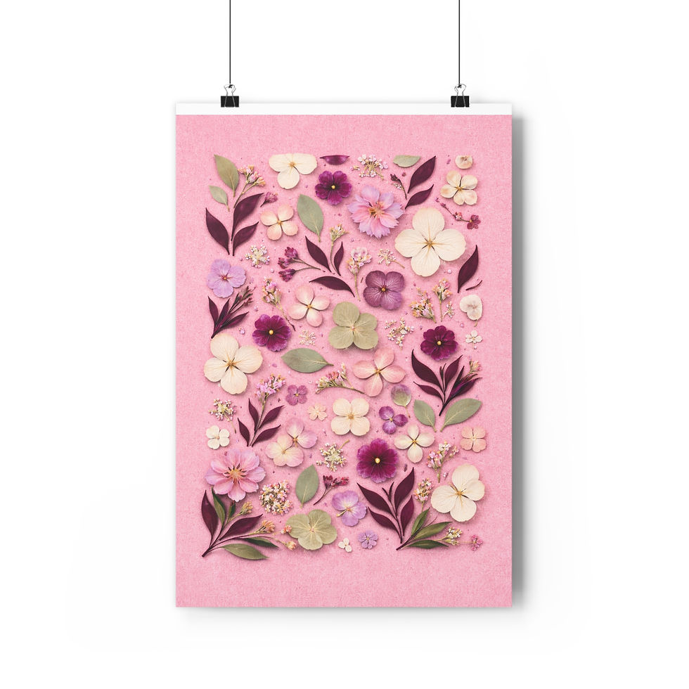 Thumbnail: Pink Floral Giclée Art Print — Vintage Botanical Wall Art