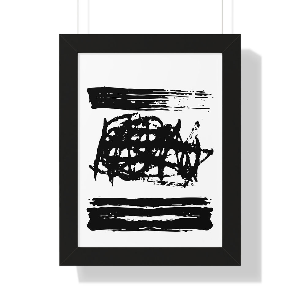 Thumbnail: Black and White lines Framed Vertical Poster