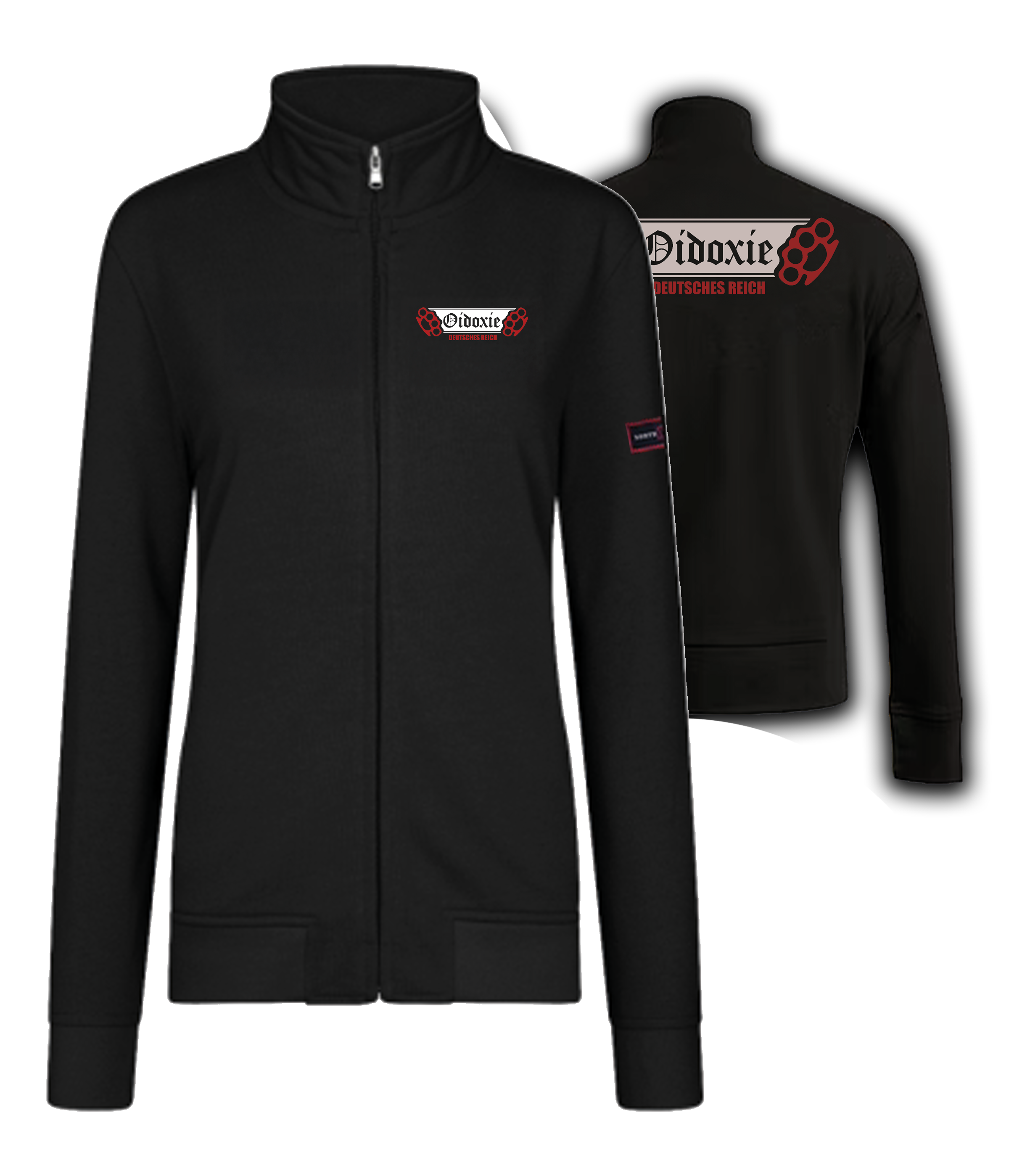 Sweatjacke ,,OIDOXIE - Deutsches Reich'' Girlie (Flock-Druck)
