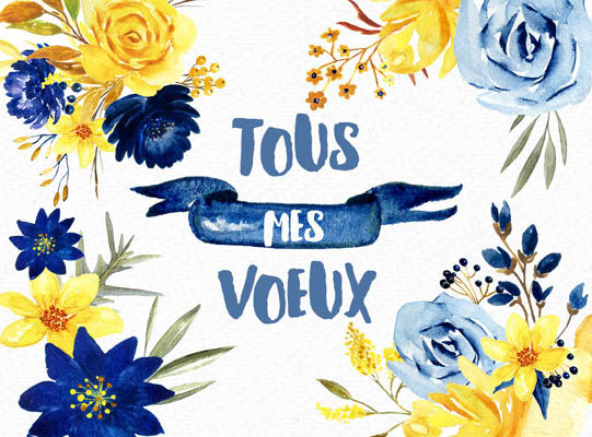 Carte message fleuriste x 25 - Voeux