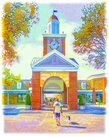 painting of the Prairie Village clock tower