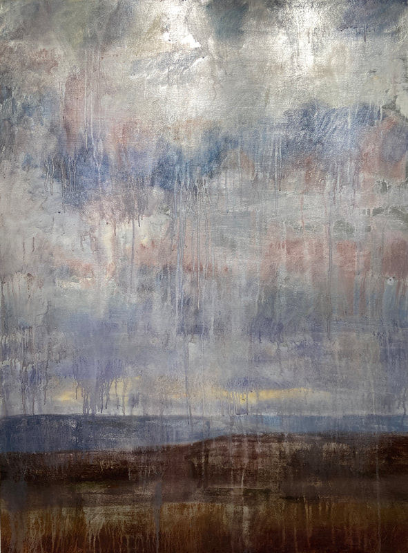 "Luminescence," by DJ Matheny, oil on silver leaf, 40 x 30 in.